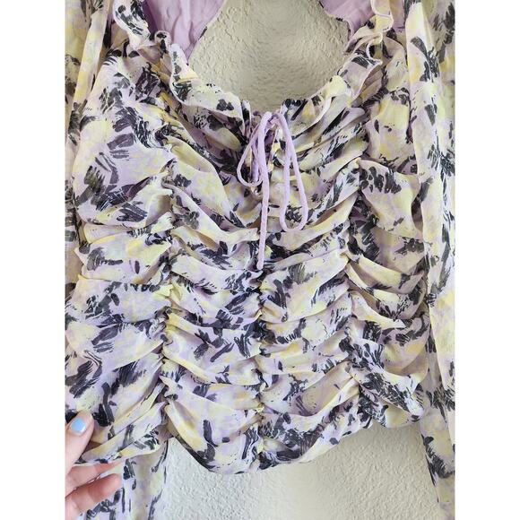 Free People Women's Boho Flowy Floral Blouse- M - Picture 4 of 7